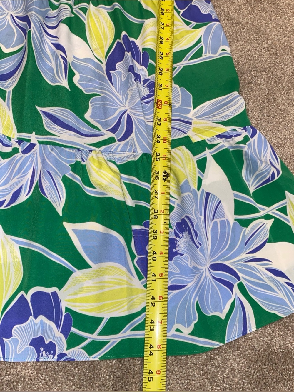 Eliza J Halter Tiered Midi Dress Green Blue Floral Print Size 8 NWT MSRP $158 - Picture 7 of 10